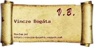 Vincze Bogáta névjegykártya